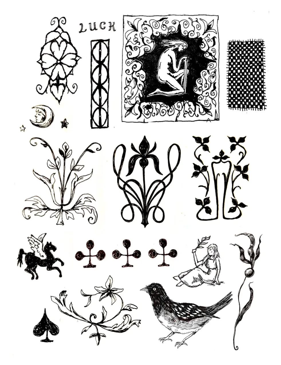 Ornaments and botanicals flash sheet flash design