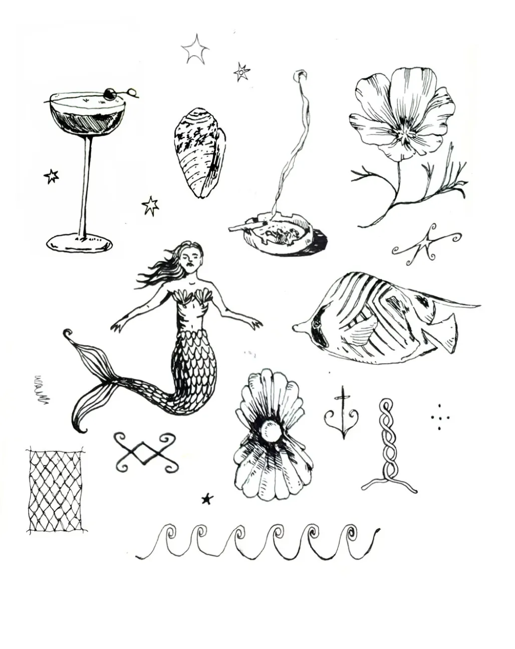 Sea and shells flash sheet flash design